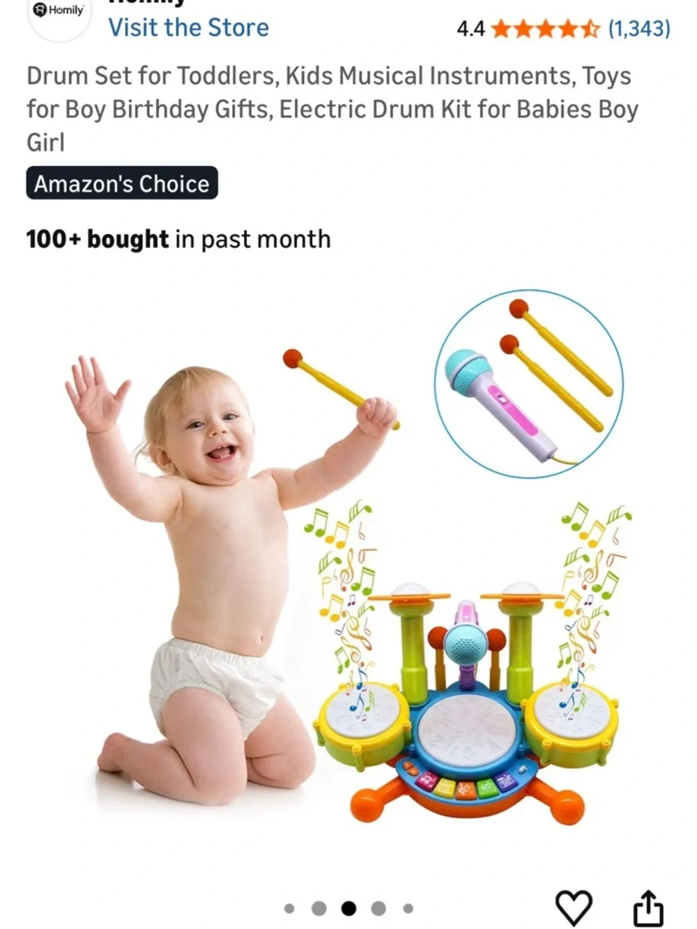 Drum Set for Toddlers, Kids Musical Instruments 072